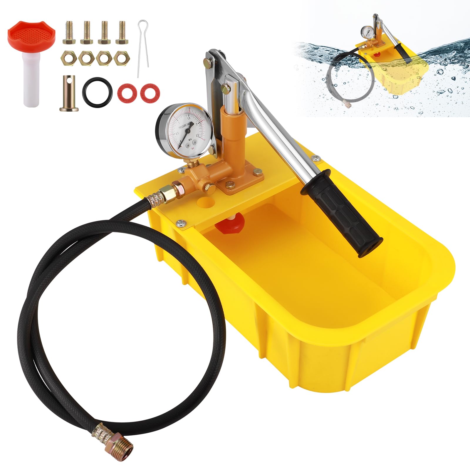 Pompe À Pression Manuelle 2,5 MPa 25 Bar Volume Réservoir Eau 5 L Solaire Hydraulique
