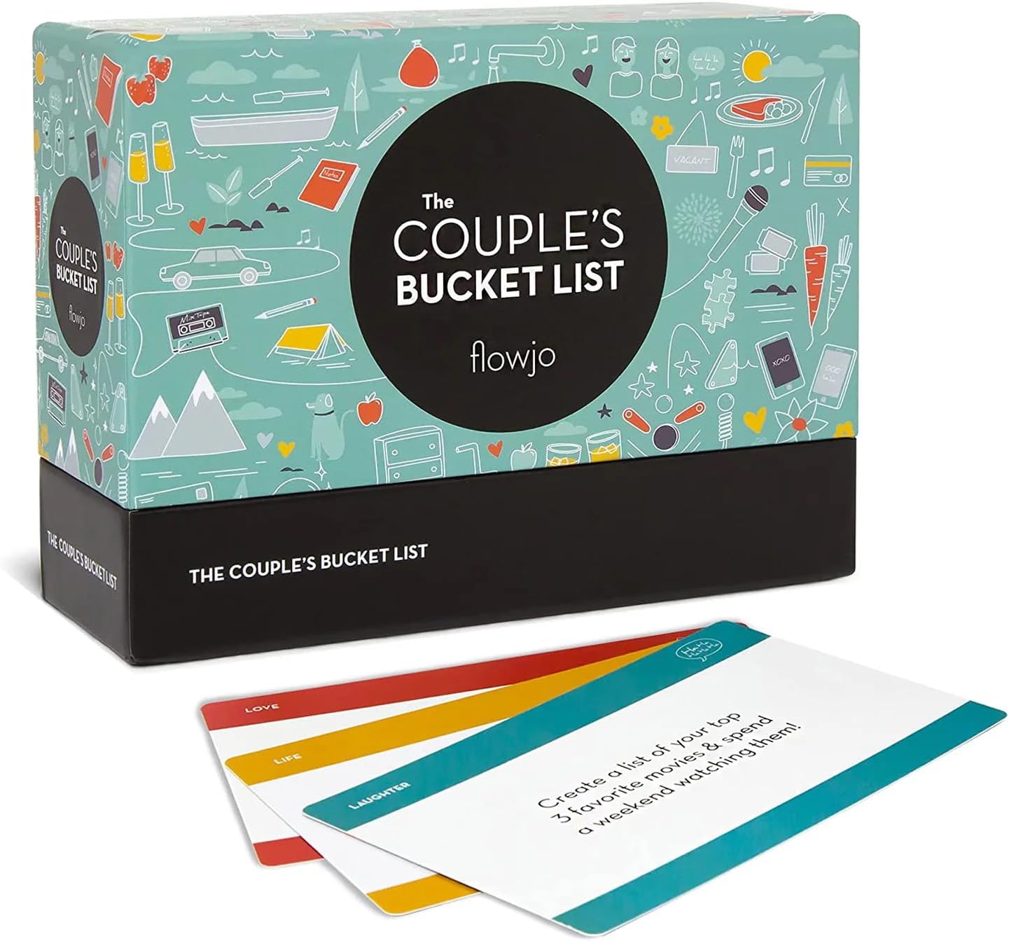 Flowjo Couple Bucket List Games for Game Night – Couples Games Card Games with 100 Original Date Night Ideas – His and Hers Fun Games – Ideal for Reconnecting, Newlyweds