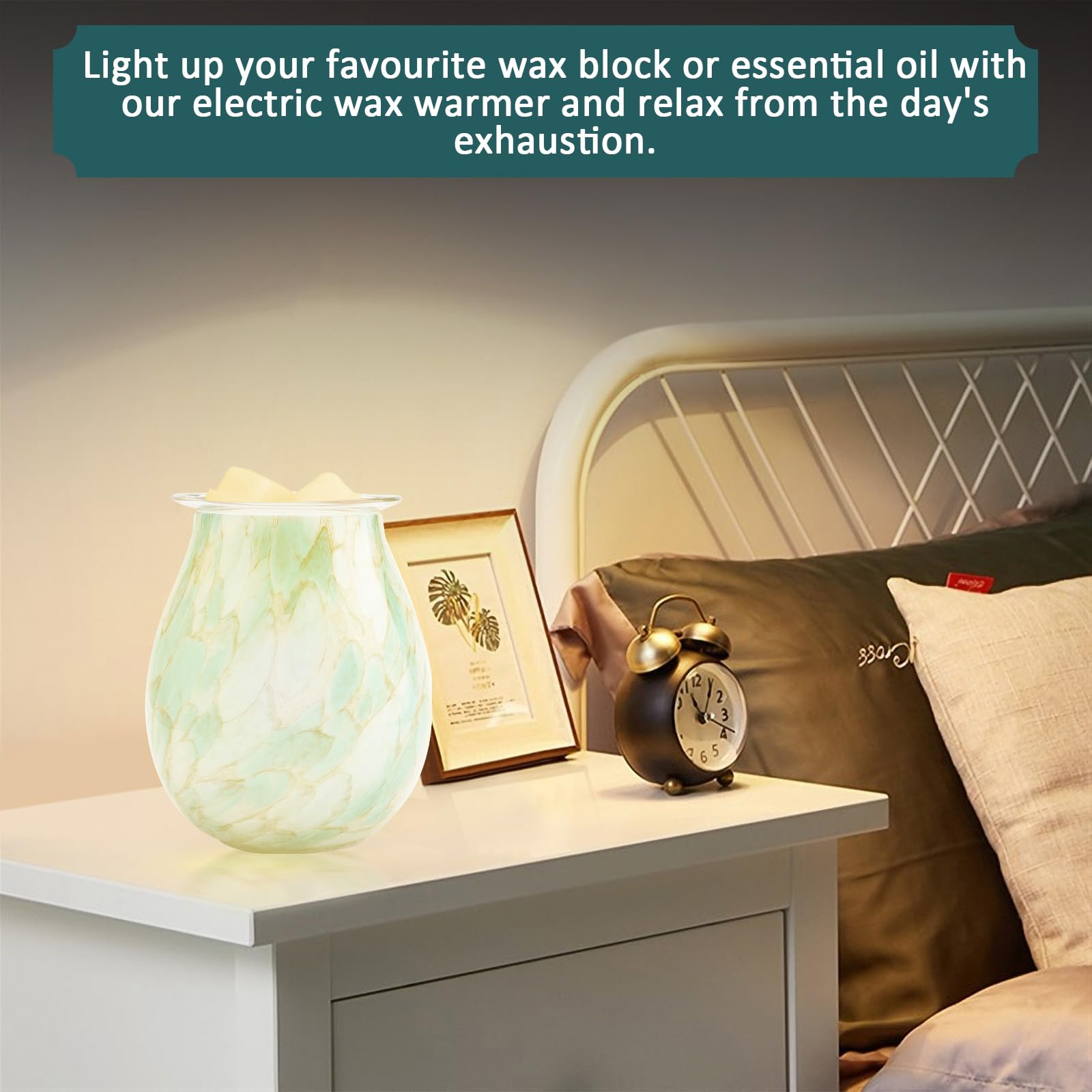 TNSLAND Quemador de cera Scentsy ahorro de energía eléctrica Tealight lámpara de aceite aromático para casa, oficina, dormitorio, regalos