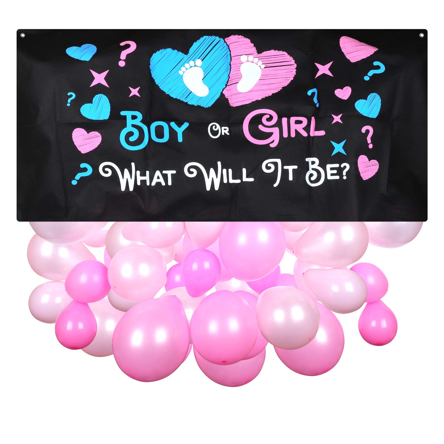 Gender Reveal Balloon Bag Drop Boy or Girl What Will It Be Confetti