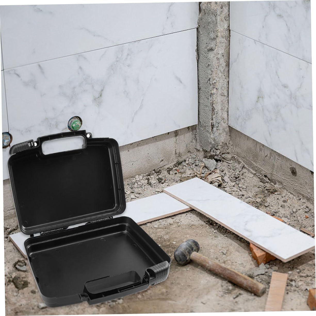 Cassetta Attrezzi Multifunzione Nera Pp 2 Pezzi Scomparti | Design Portatile e Chiusura Sicura, Vaschette Interne, per Officina e Progetti in Movimento