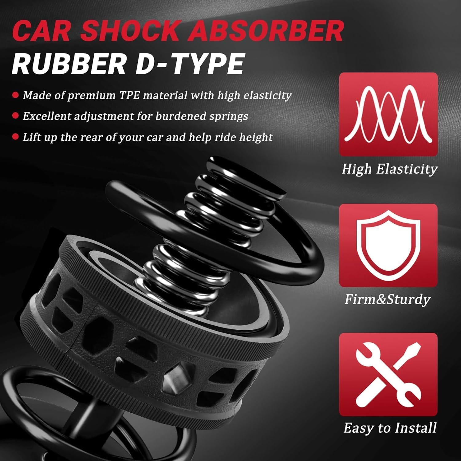 Car Shock Absorber for Ford Mondeo Turnier 5 (V) I 2014-2022, New Model Coil Spring Booster Cushion Car Bumper Buffer Power Cushion,Shock Absorber Spring Rubber,The Whole vehicle4pcs