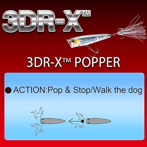 Miniatura 3 de Yo-Zuri R1435-PSBL: 3Dr-X Popper (F) 65Mm 2-5/8", Prisma Plata Negro