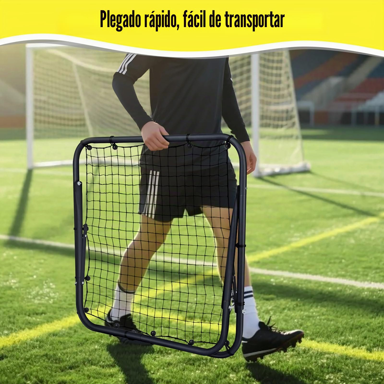 MoKo Reboteador de Fútbol, Red de Rebote para Fútbol con Ángulo de Cambio Rápido, Red de Rebote Portátil de Fútbol Regalos de Entrenamiento, Ayudas en el Patio, Césped, Adolescentes y Adultos