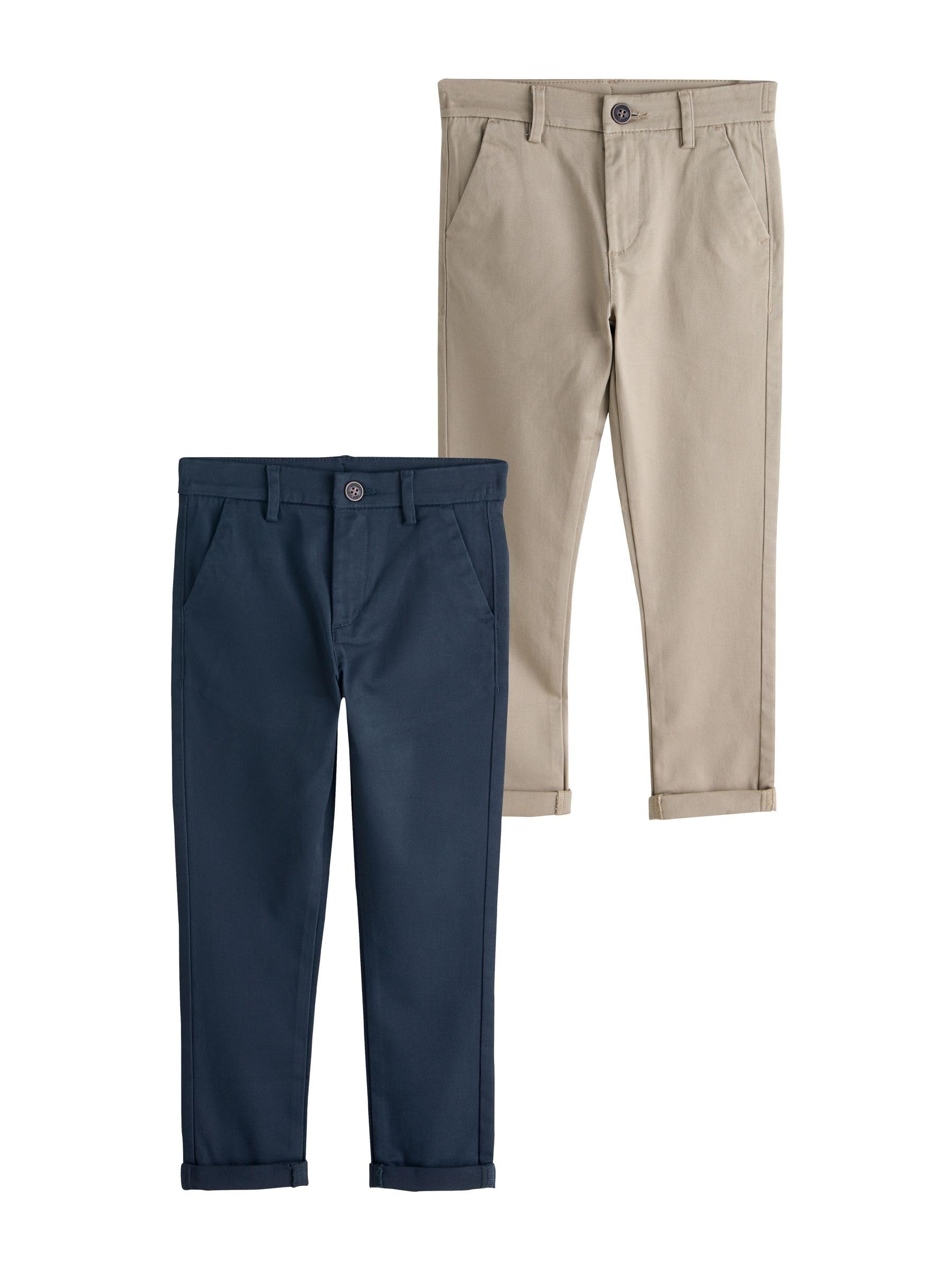 NEXT Ragazzo Confezione da 2 Pantaloni Chino Elasticizzati con vestibilità Skinny