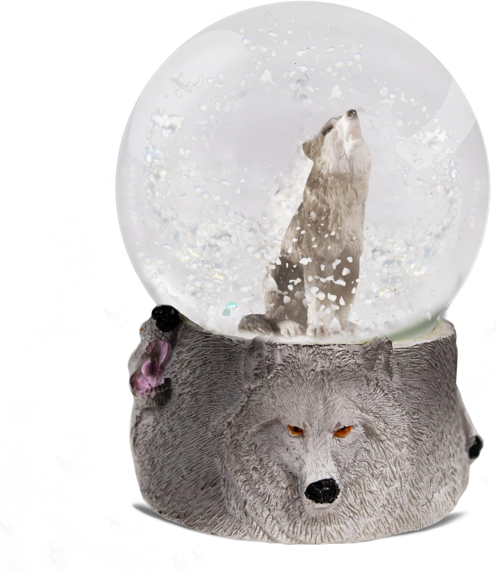 Water Globe - Wolf from Deluxebase. Snow Globe Animal Decor with Wolf Figurine. Glass Glitter Globe with Resin Figurines and Molded Base. Great Home Decorations, Novelty Decor and Wolf Gifts.