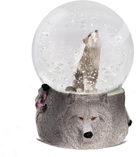 Water Globe - Wolf from Deluxebase. Wolf Snow Globe with Resin Figurine and Moulded Base. Great home decor, ornaments and gifts.