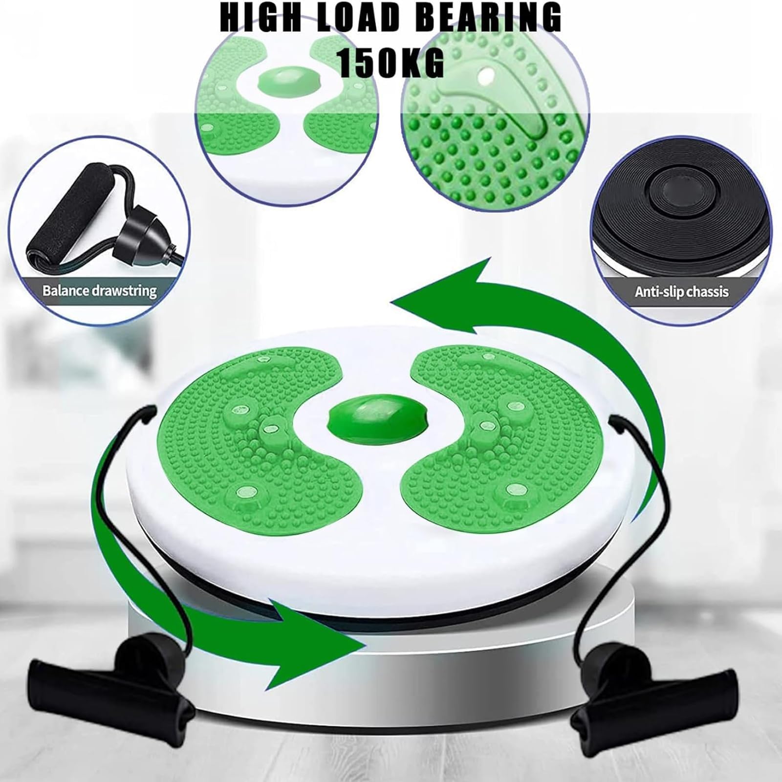 Waist Twisting Disc Exercise Board With Drawstring And Foot Massage - Home Fitness Twister