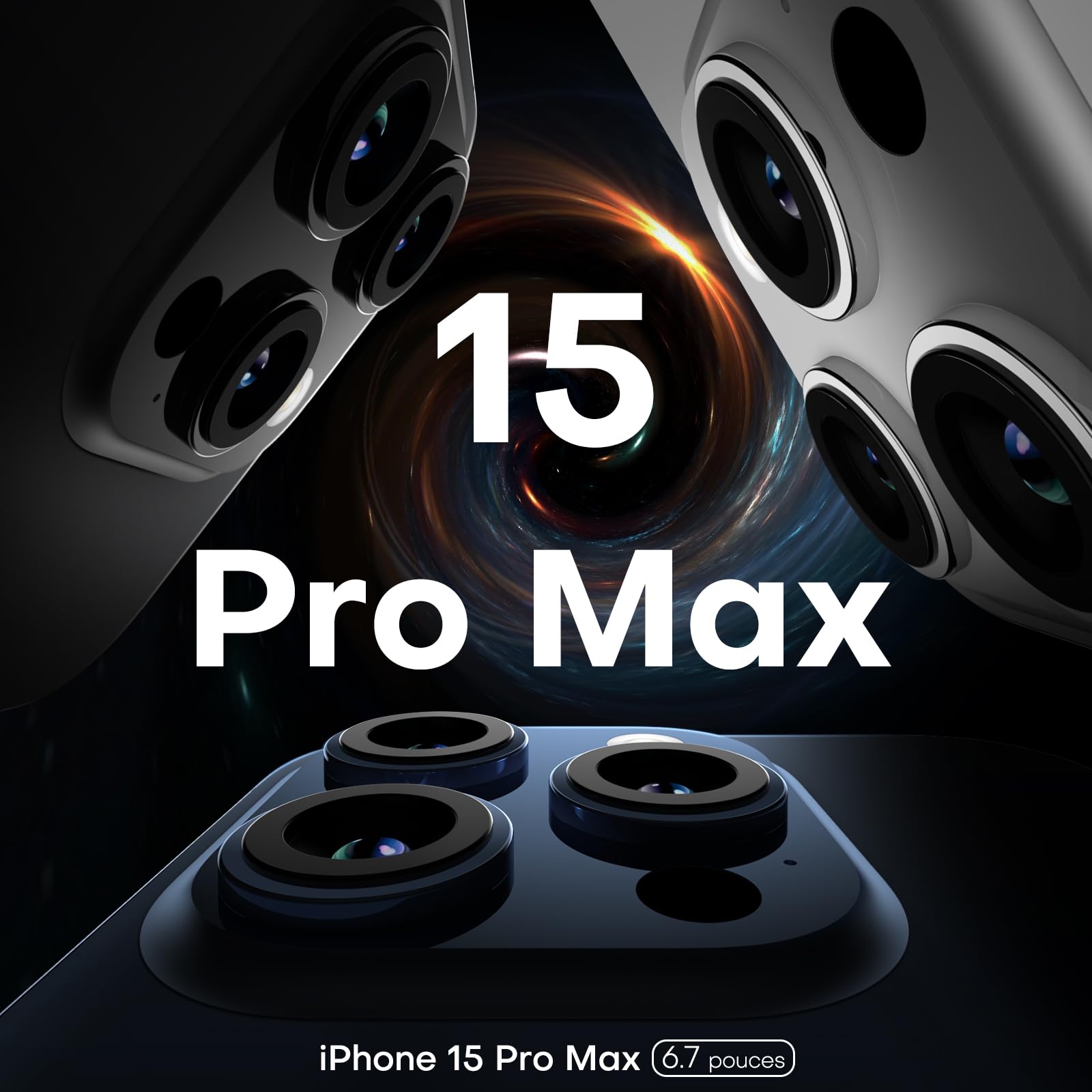 TAURI 3 in 1 Kit Magnetica Cover per iPhone 15 Pro Max [Compatibile con MagSafe] con 2 Pellicola in Vetro Temperato,Custodia Rigida per Sottile Anti-Ingiallimento-Trasparente