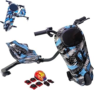 لعبة ركوب سكوتر ذكي ثلاثي العجلات مزود بتقنية البلوتوث للأطفال 36 فولت 250 واط من فتنس وورلد، لون أزرق وأحمر، CY-83866