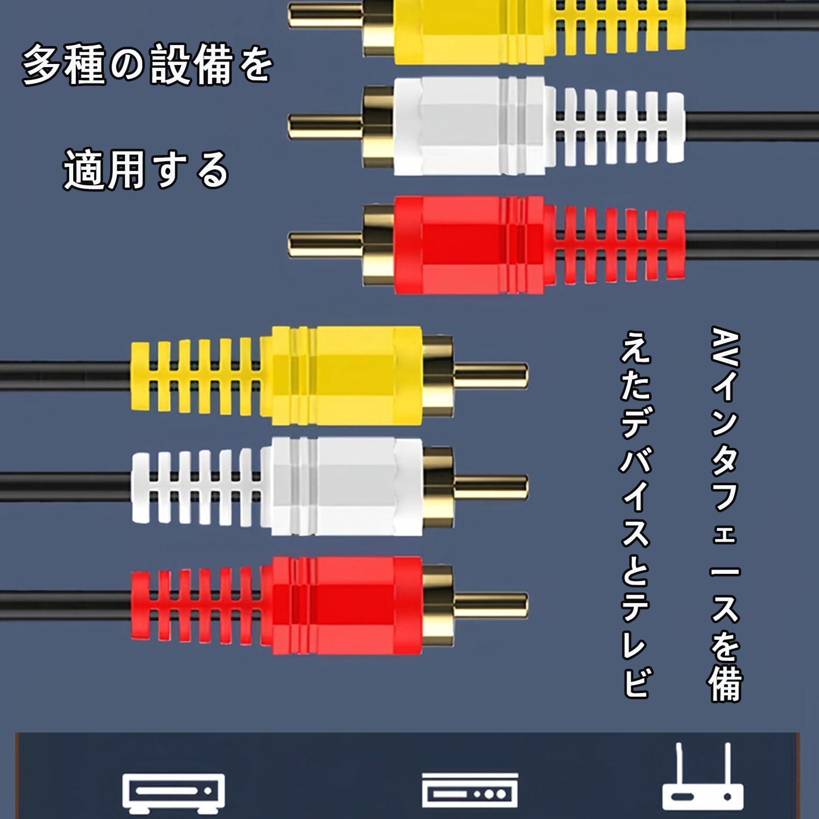 Amazon | AVケーブル1.5メートル3 RCA端子(オス)⇔3 RCA端子(オス)AV