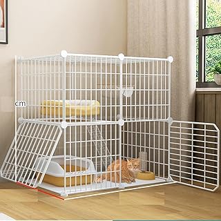 猫ケージ キャットハウス 組み立て 猫のゲージの キャットゲージ 猫ケージ 多頭飼い ゲージ 猫 キャットケージ 猫用ケージ ねこけーじ ゲージ(withe)