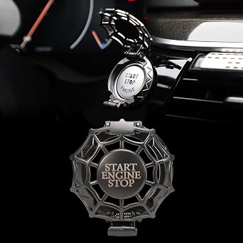 TOMALL Car Push Start Button Cover Universal for Car Motorcycle Press Engine Start Stop Button Cap Trim Anti-Scratch Engine Ignition Ring Protective Cover Universal for Car Accessories Black