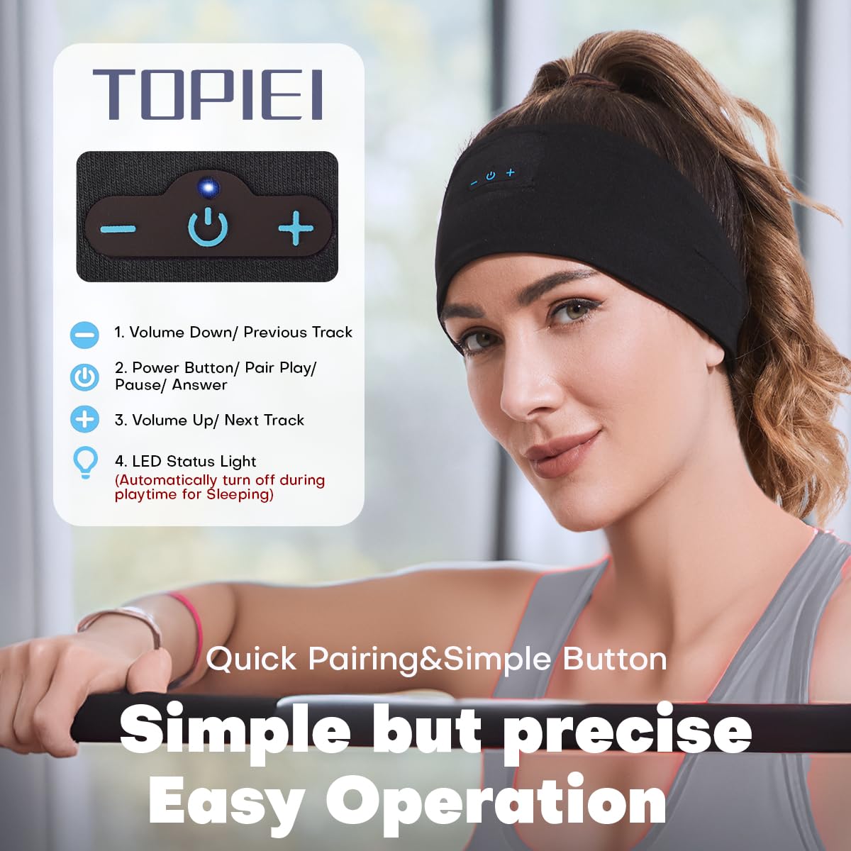 Auriculares para dormir con Bluetooth para dormir de lado, 17 horas de reproducción, auriculares inalámbricos con altavoces estéreo HD para entrenamiento, correr, yoga, regalo ideal para hombres