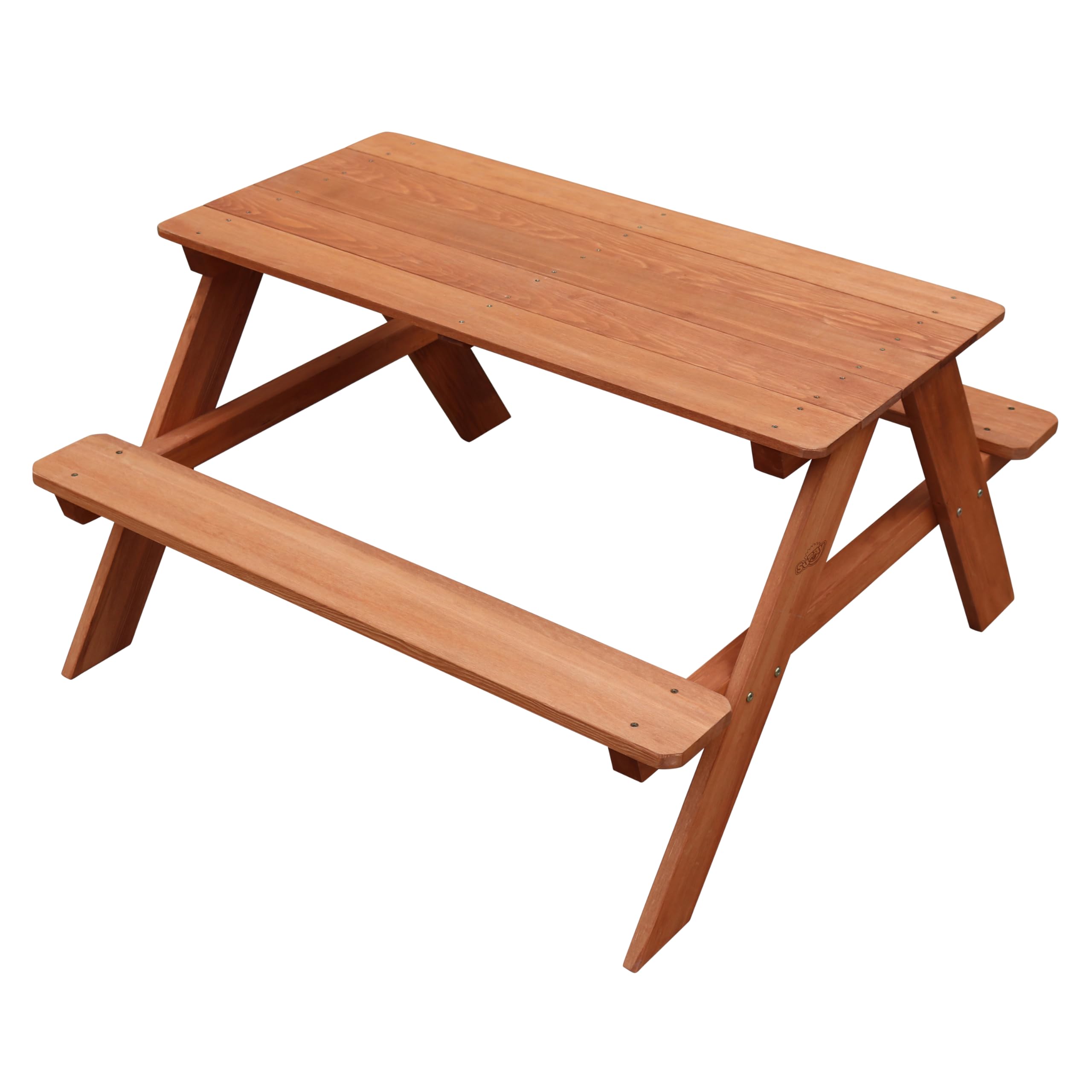 Sunny Dave Table Pique Nique en Bois, Marron | Table De Pique Nique Enfant pour Le Jardin, Table Picnic, Table Picnic Bois - 89 X 89 X 50,5 Cm