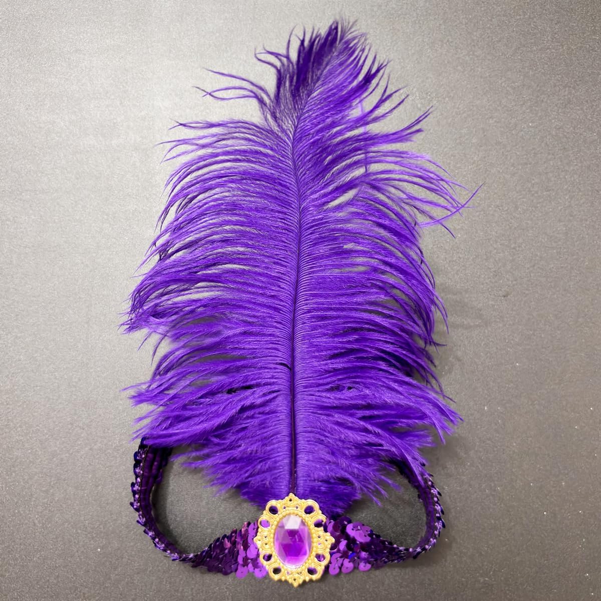 2 Pieces Feather Headpiece,Sequins 1920s Flapper Headband,Mardi Gras Carnival Party Headwear Accessory Women - Image 4
