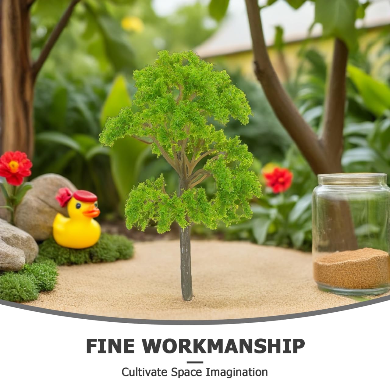 TOYANDONA Miniature Model Trees 4.7 Inch Set of 20 Fake Mini Trees for Crafts DIY Sand Table Landscape Decoration Accessories for Home Office