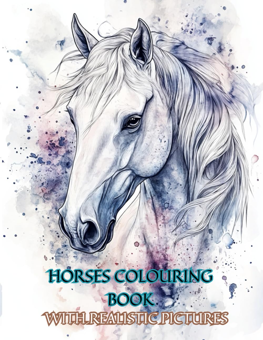 Horses Adult Colouring Book With Realistic Pictures Stress Relief Colouring 80 pages