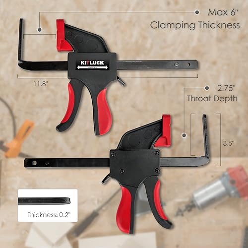 Miniatura 2 de KITLUCK - Abrazadera de sierra de riel de guía de liberación rápida para sistema de riel guía de sierra circular, grosor de sujeción de 6 pulgadas,