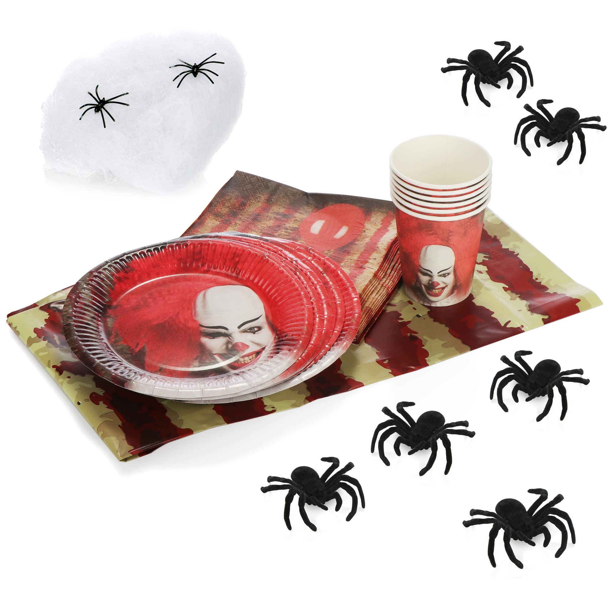 36-teiliges Halloween-Becherset Mit Spinnen & Spinnennetz-Design – Perfekt Für Gruselpartys | Gruselbecher Mit Hüllen