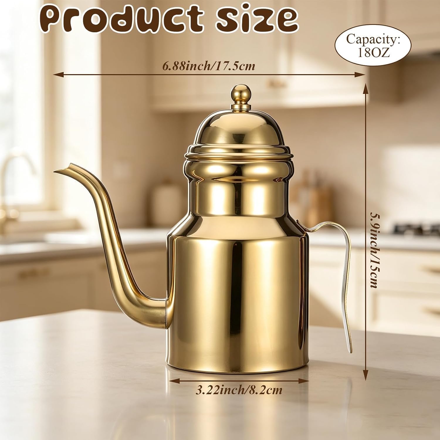 18oz Gold Olive Oil Dispenser Bottle,Stainless Steel Cooking Oil Bottles