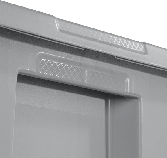Extra Large Storage Bin, Container with Snap-On Lid, 30 Gallon Plastic Storage, Gray