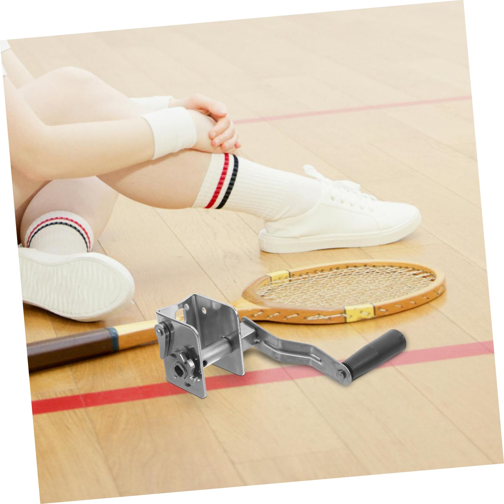 Ibasenice Tensor de Cuerda para Voleibol y Bádminton, Herramienta de Encordado Metálica Manual
