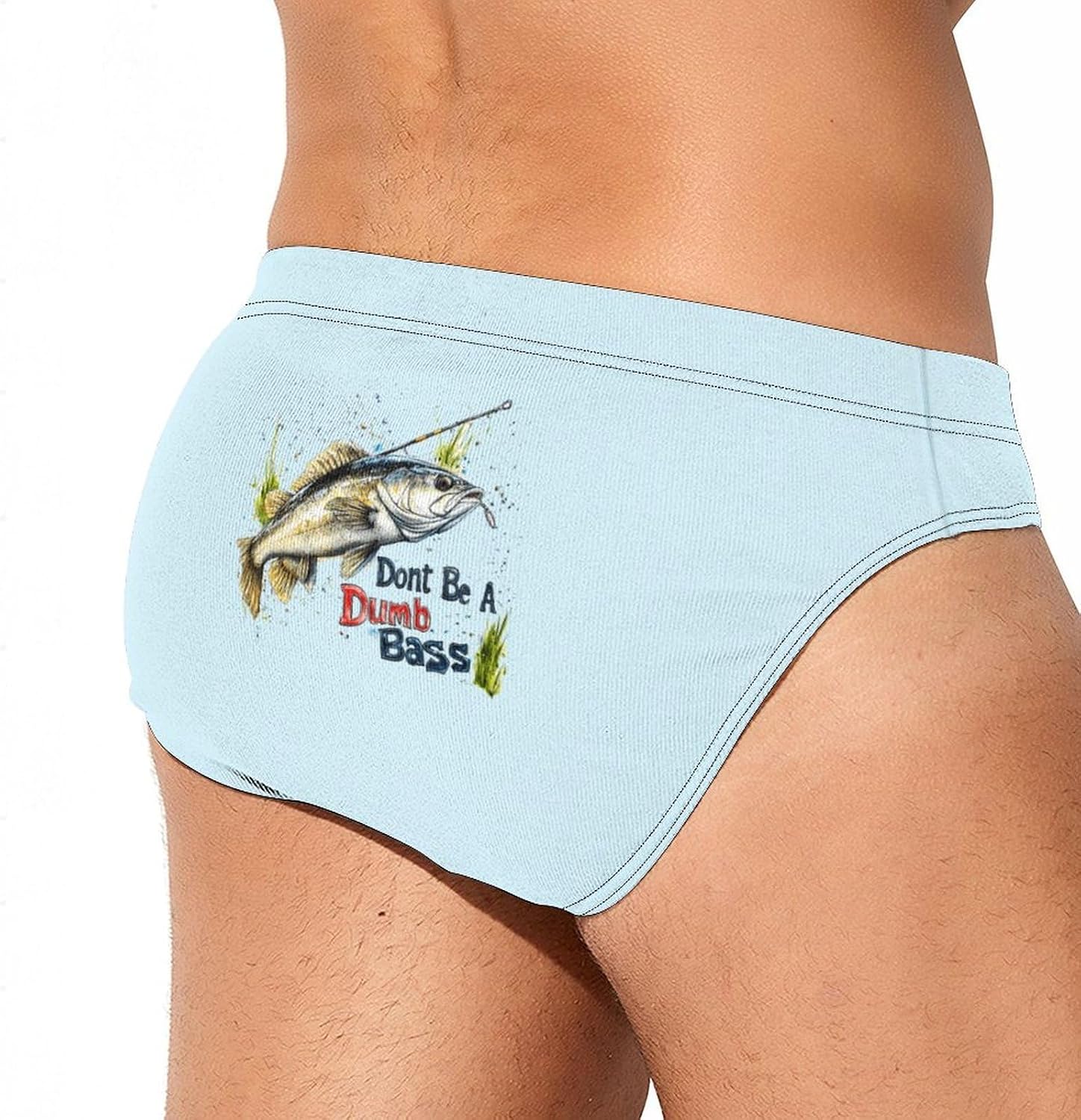 Dont Be A Dumb Bass Mens Swim Trunks Swimwear Briefs Low Waist Swimsuit for Beach Sports