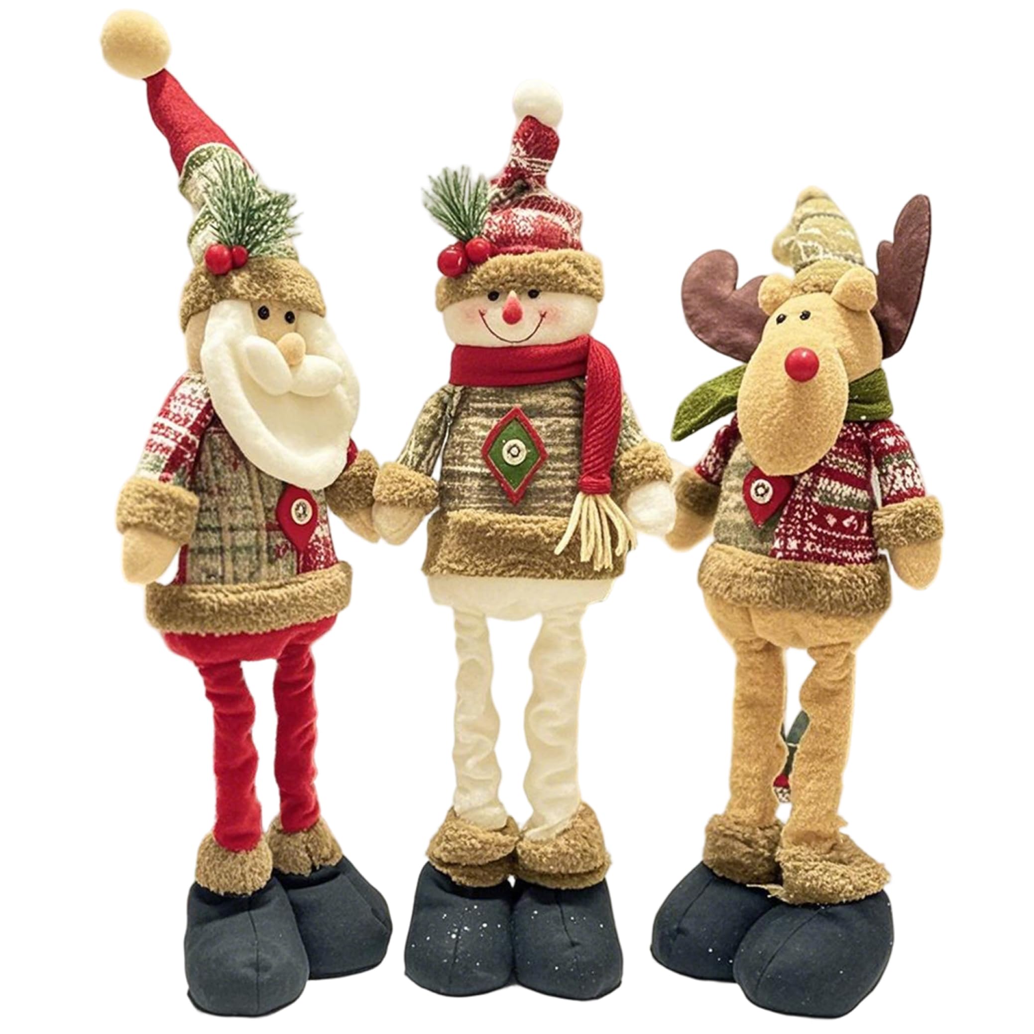 Figurines de Noël en peluche douce et ornements mignons pour décoration maison
