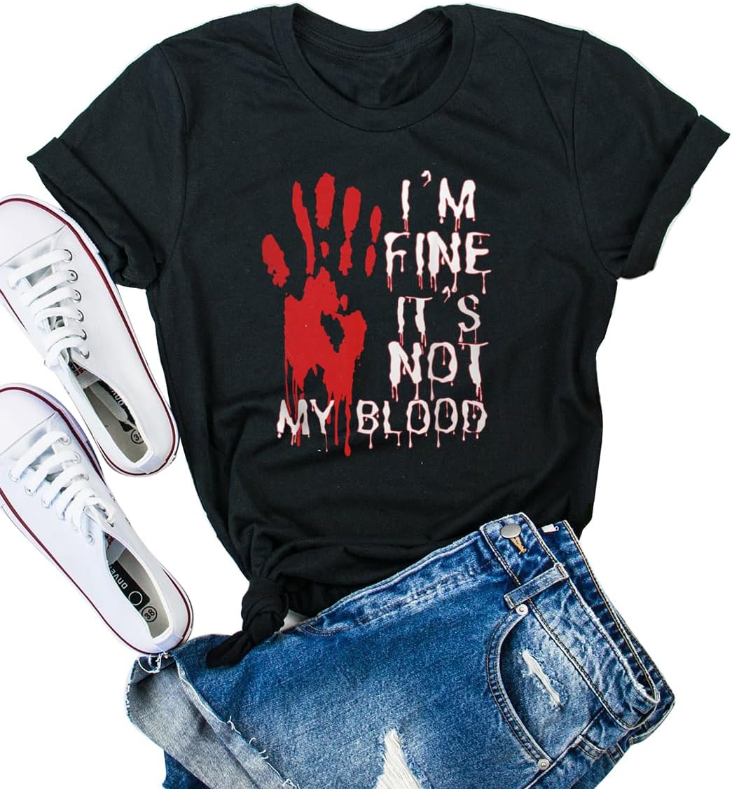 Horror Friends Halloween Shirts for Men Funny Scary Graphic Short Sleeve Fall Tee Blouse