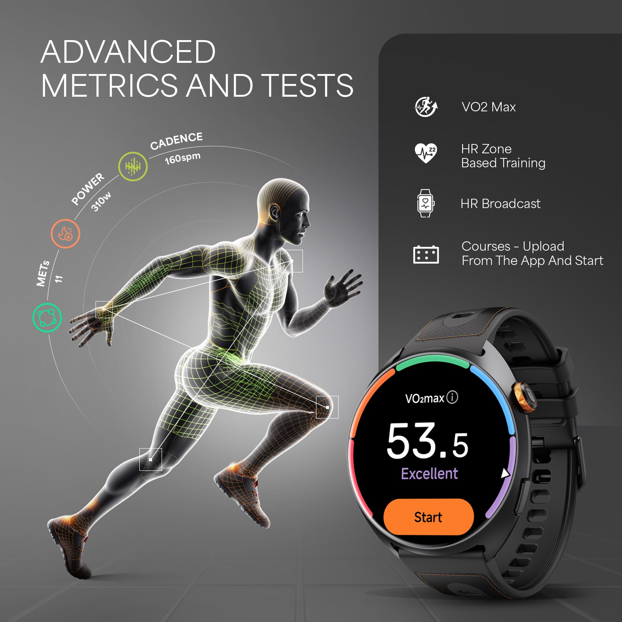 Titan Celestor 2.0 Smart Watch with 1.43" inch AMOLED Display, Dual Band GPS, ABC, Offline Maps, 5 ATM, Training Load & Readiness, Running Courses, Offline Music, TitanQ, Hybrid Strap​ - Onyx Black — Amazon image 5