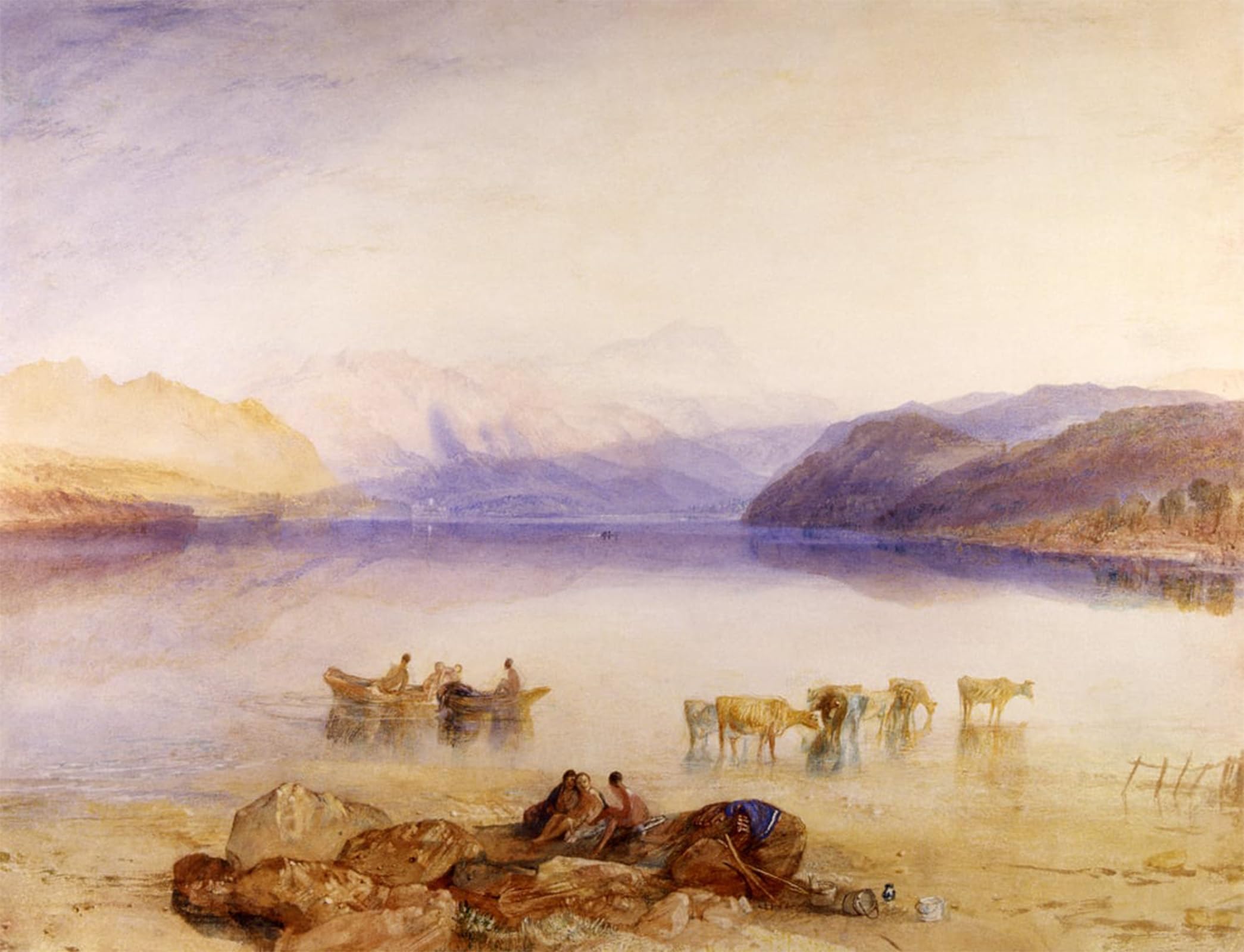 POSTERIIk Vintage Classic Picture Landscape Artwork Ullswater Cumberland by Mallord William Turner Portrait Canvas Painting for Office Home Decor 60x90cm