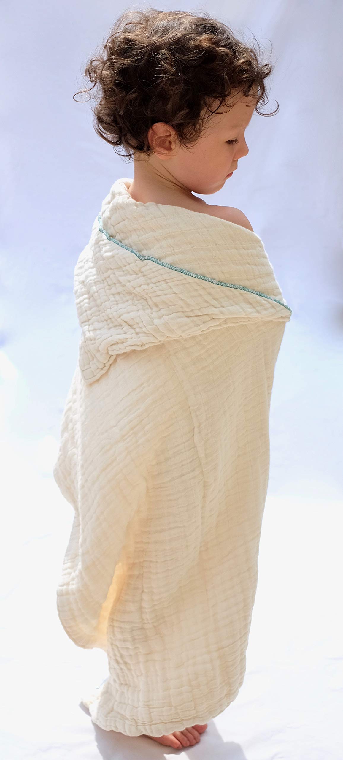 Pure & Dimple Grande serviette à capuche en coton biologique Naturel et non blanchi – Cadeau idéal pour une fête prénatale. De la naissance à 5 ans.
