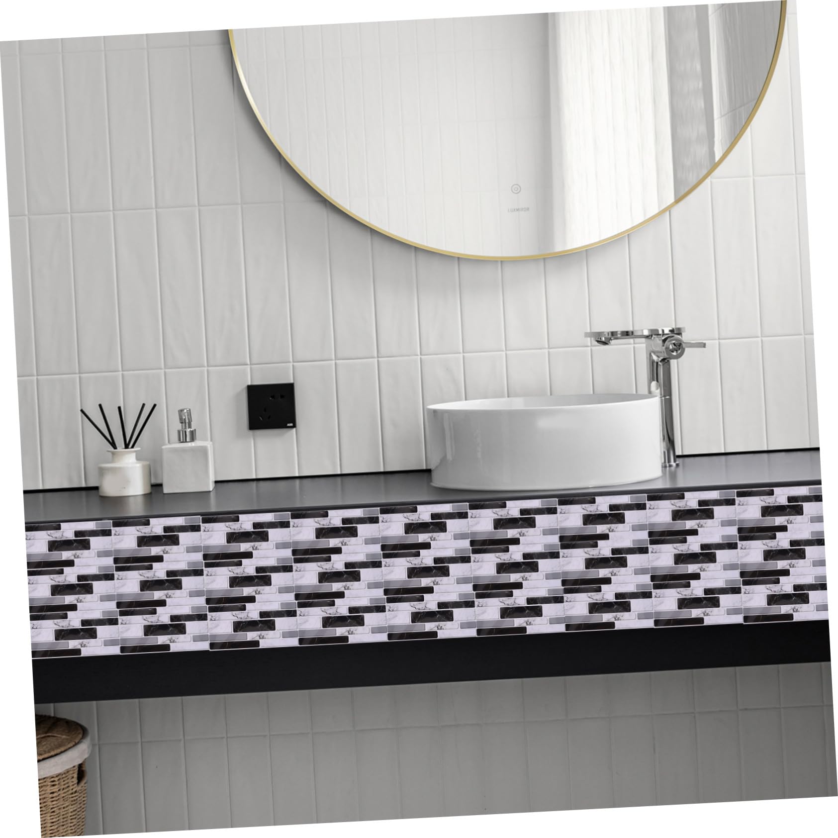 Gatuida 27piezas Azulejos de Pared Imitación Mármol Autoadhesivo para Cocina Sala de Estar Dormitorio de Resistente al Agua
