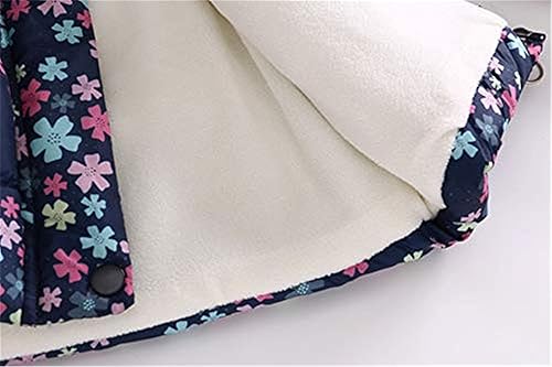 Miniatura 6 de Miss Bei Abrigo de invierno para niña, chaqueta con capucha para niña pequeña, estampado de flores, parka para exteriores, chaqueta de algodón