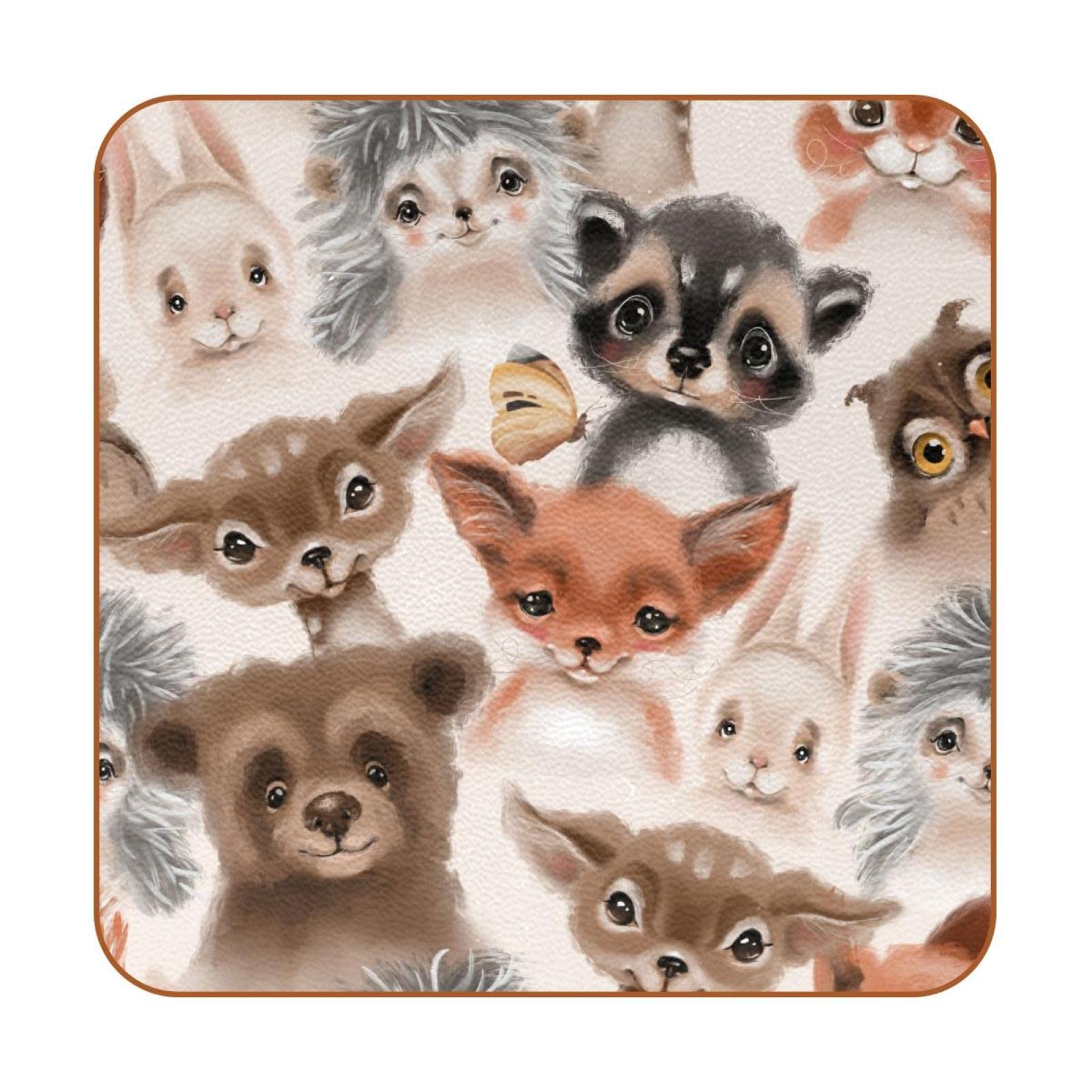 Dessous de verre animal en silicone antidérapant lot de 6 pièces lavables