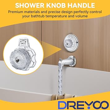 Dreyoo 1 Set Tub and Shower Knob, Compatible with MXT11, Clear Acrylic