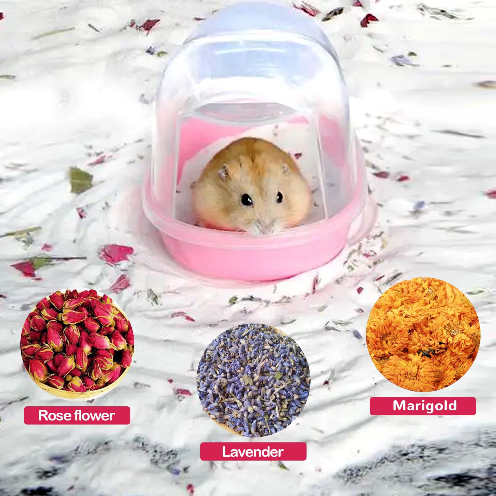 Arena de baño libre de polvo, arena natural del desierto, arena de baño perfumada, limpia y pequeña bañera de animales para hámster, chinchilla (4.5 libras/2 kg)