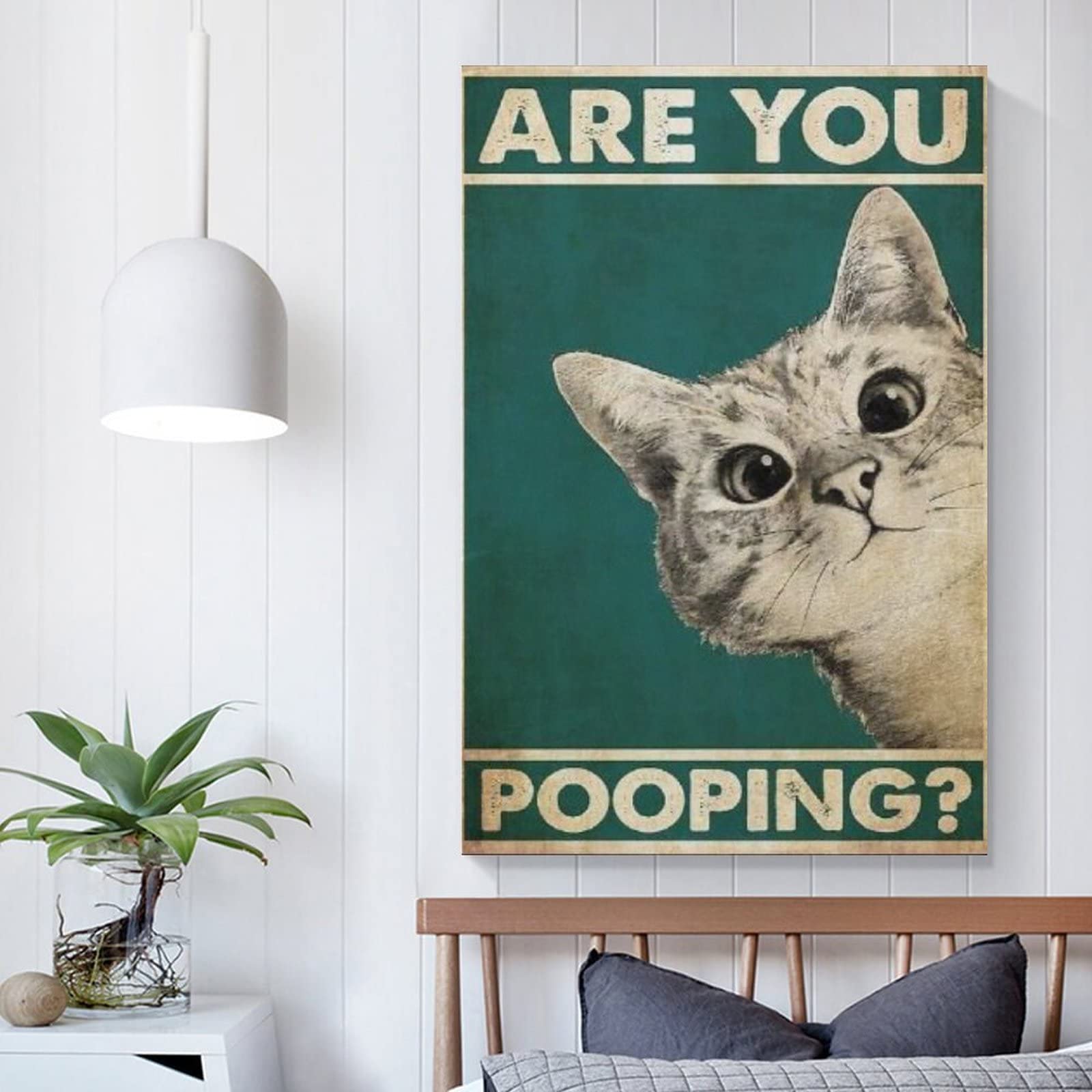 Arthopia Vintage Pinterest Are You Pooping Cats Poster Çerçeveli Yüksek Kaliteli