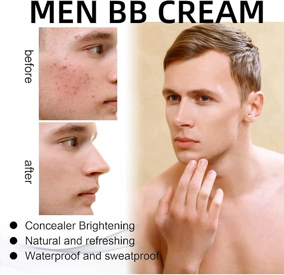 Mens BB Cream Foundation,Tinted Moisturiser BB Cre/am SPF15,Mens Concealer Colour Correcting Cre/am,B/B Crea/m Medium for Cover Blemishes,B/B Crea/m for Even Skin Tone