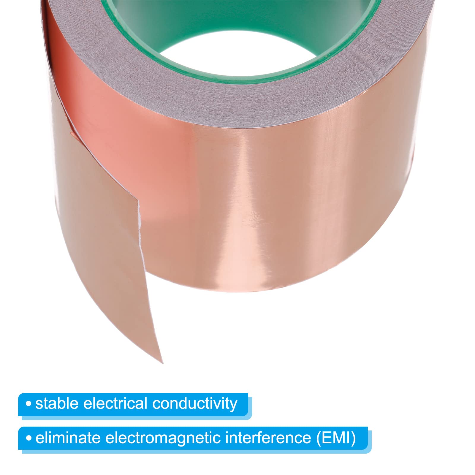 PATIKIL Rame Lamina Nastro 3.94" x 66 Piedi 0.05mm Spessore Doppio Lato Conduttivo Adesivo EMI Schermatura per Elettronica, Circuiti, Messa a terra