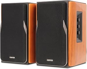 Edifier R1380T Powered Bookshelf Speakers, 2.0 Stereo Active Near Field Monitors, Studio Monitor Speaker, 42 Watts RMS - Wood (Pair)