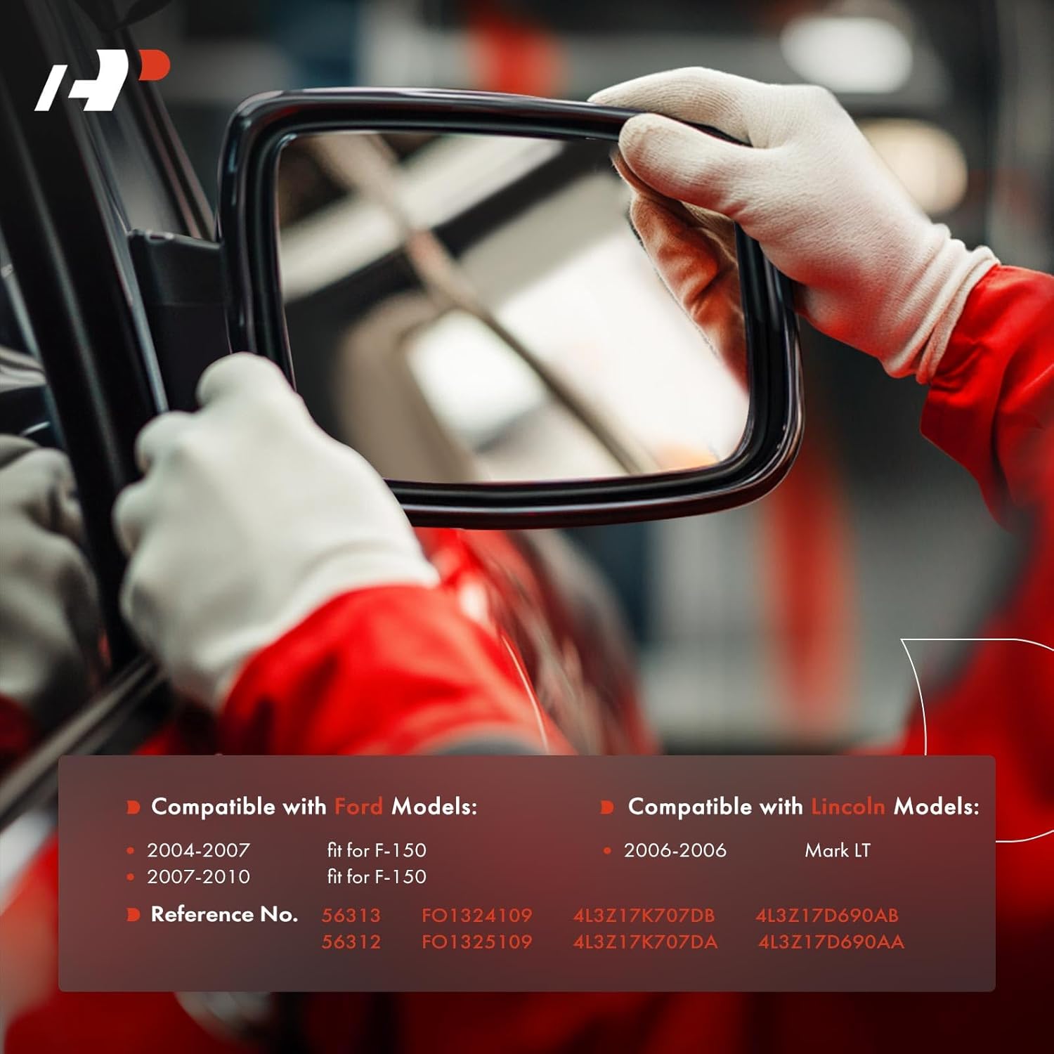 A-Premium 2-PC Driver and Passenger Side Heated Mirror Glass with Backing Plate Compatible with Ford F-150 F150 2004-2010 & Lincoln Mark LT 2006 - Exterior Side View Mirror