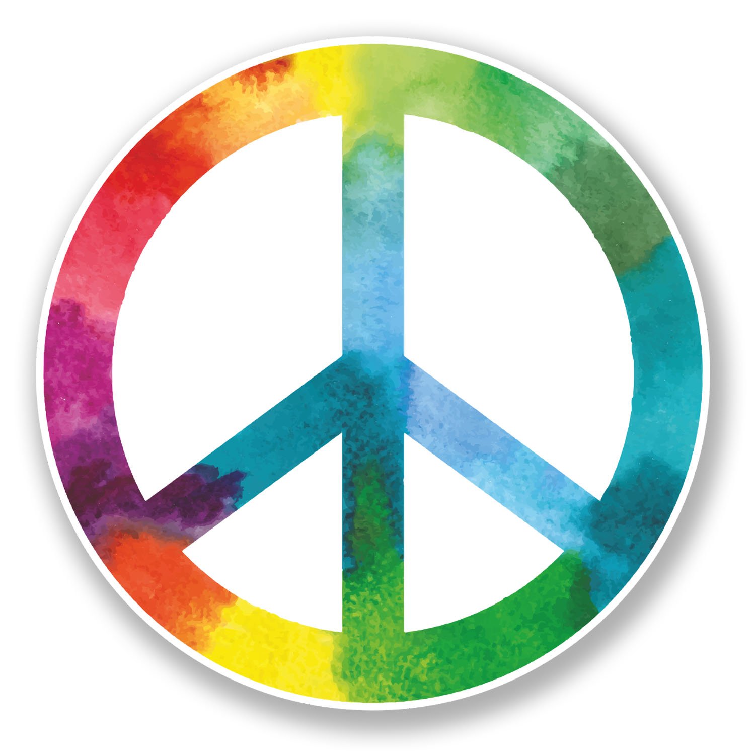 Destinationvinyl Girls Multi 2 X 10Cm Peace Vinyl Sticker Symbol Camper Van Badge Surf #6717 (10Cm X 10Cm)