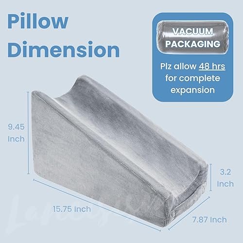 Miniatura 7 de Lancisism Almohada de elevación de brazo mejorada, almohada ergonómica de apoyo para el codo para cama, espuma viscoelástica suave, almohada de cuña