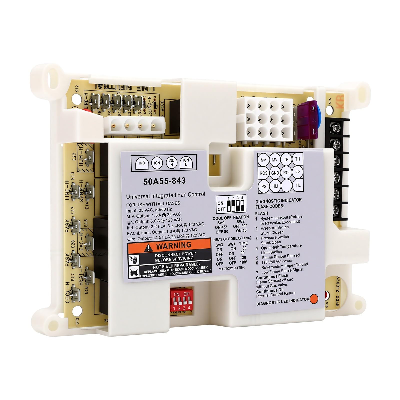 Duokon Placa de Control de Horno 50A55-843 Encendido Universal a Gas