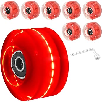 PATIKIL 8 Pack Roller Skate Wheels Set 58 mm 82A Cruiser Wheels Set Red
