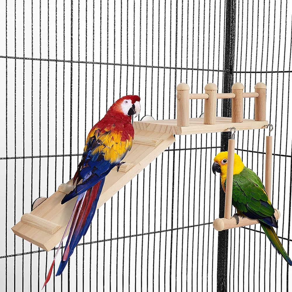 koundeneko インコ 止まり木 止まり台 スタンド 木製 取り付け簡単 オウム インコ 小鳥 文鳥 自然木 爪を磨く 噛むおもちゃ バードトイ 遊び道具 ストレス解消 鳥休み場所 バランス練習 飼育ケージ内装 コーナー止まり台