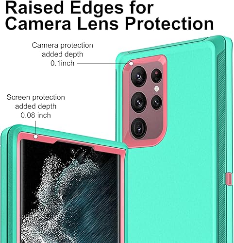 Miniatura 3 de Funda para Samsung Galaxy S22 Ultra con protector de pantalla de TPU flexible autorreparable 2 unidades, funda 3 en 1 a prueba de golpes resistente