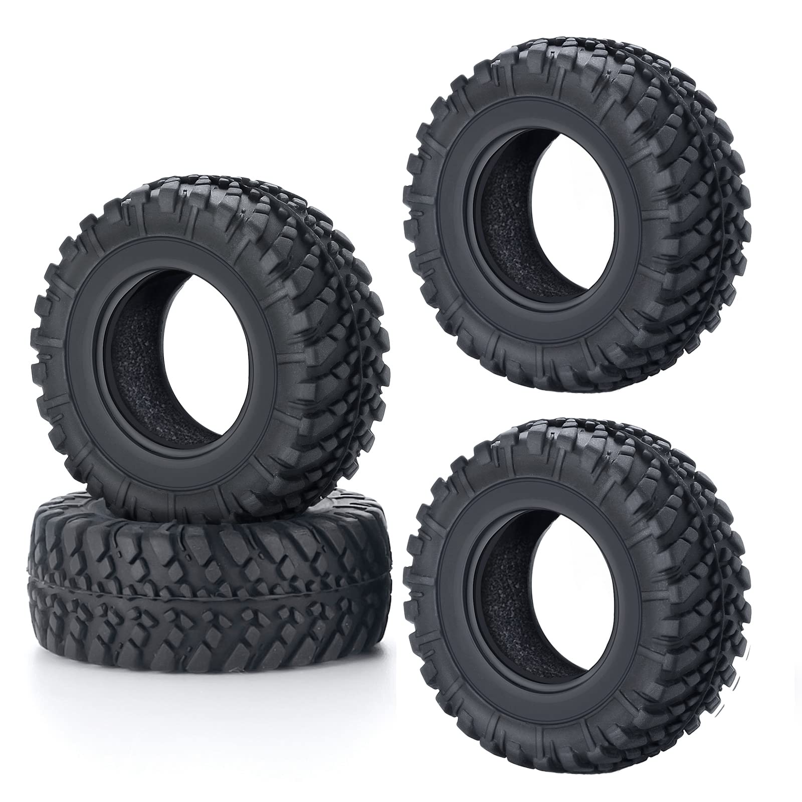 4PCS Rubber Micro RC Tires 38mm for Kyosho Mini Z 4x4 Tires 1/18 Scale 1/24 Scale